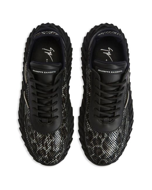 Giuseppe Zanotti Black Urchin Leopard-print Leather Sneakers for men