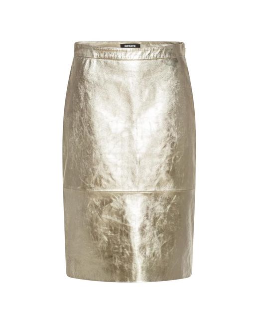 ROTATE BIRGER CHRISTENSEN White Leather Midi Skirt