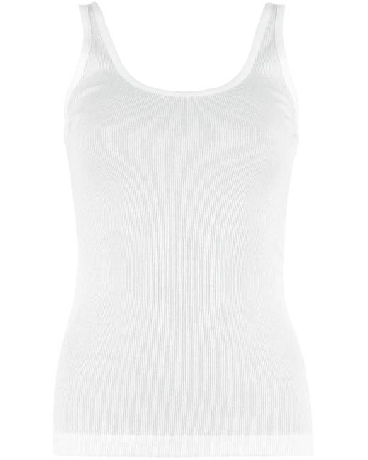 Vince White Ribbed Knit Vest
