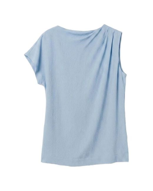 Bondi Born Blue Ardea Draped Shoulder Top