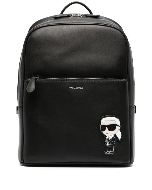 Karl Lagerfeld K/ikonik 2.0 Leather Backpack in Black | Lyst Canada