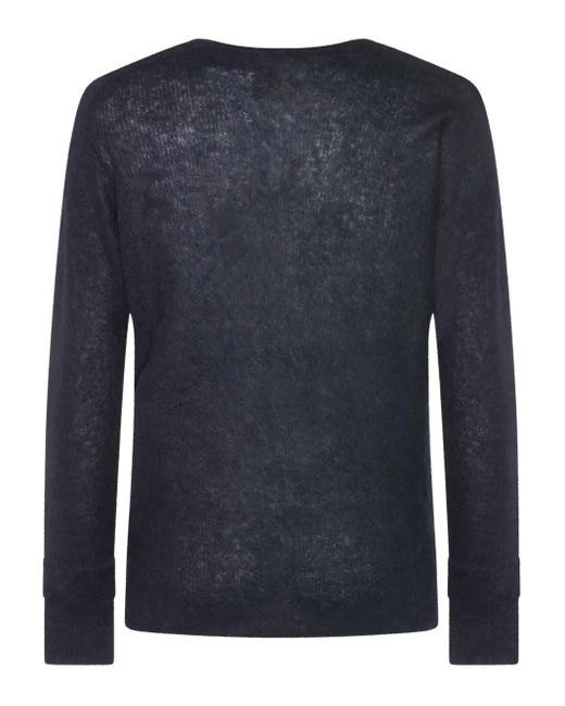 Auralee Blue Long-Sleeves Sweater for men