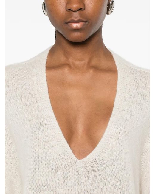 Pull À Col V Bompard en coloris White
