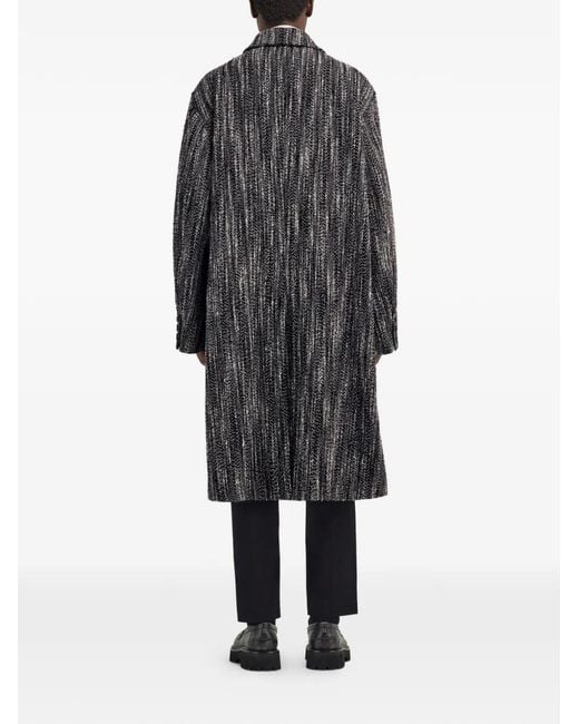 Roberto Cavalli Gray Tweed-Effect Single-Breasted Coat for men
