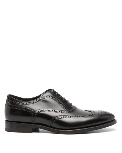 Henderson Brown Perforated-detail Leather Oxford Shoes for men