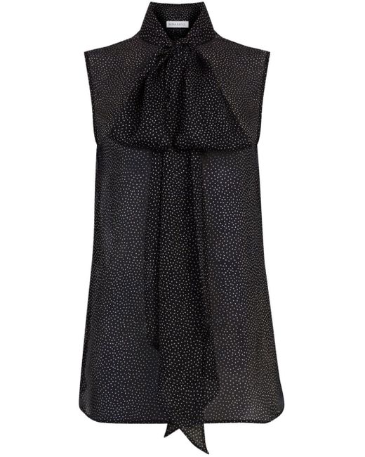 Nina Ricci Black Seidenhemd mit Polka Dots