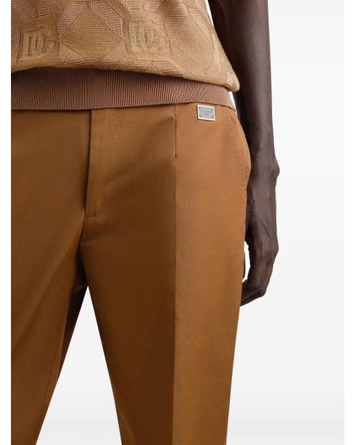 Dolce & Gabbana Brown Tailored Cotton Trousers for men