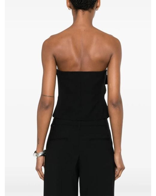 Sir Black Rivoli Pinstripe-Panel Bandeau Top