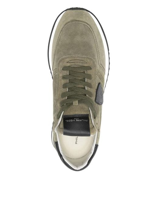 Philippe Model Green Suede Leather Sneakers for men