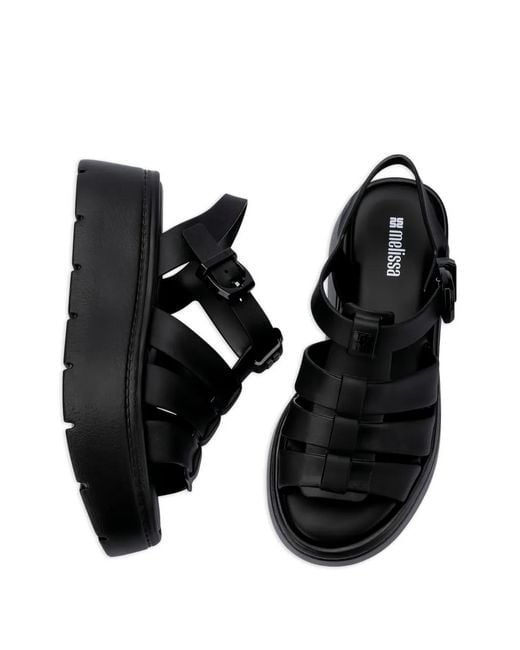 Melissa Black Up Platform Strap Sandals