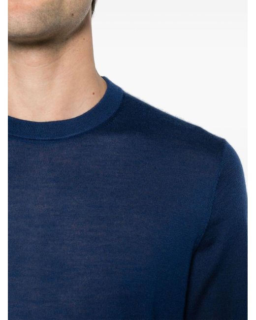 Corneliani Blue Fine-knit Jumper for men