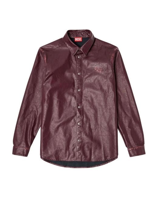 DIESEL Fr-S-Simply Hemd Mit Logo-Prägung in Purple für Herren