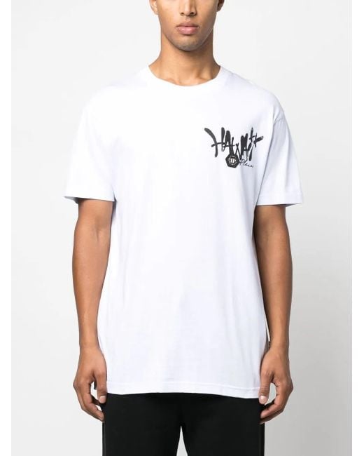 Philipp Plein White Hawaii Ss Cotton T-Shirt for men
