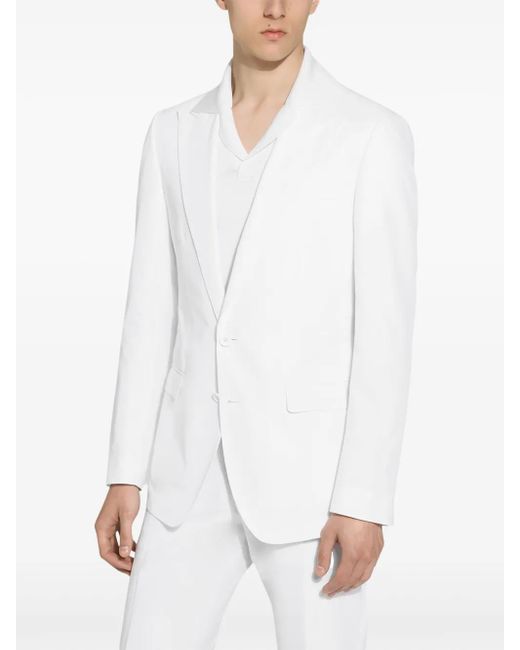 Dolce & Gabbana White Taormina-Fit Single-Breasted Suit for men