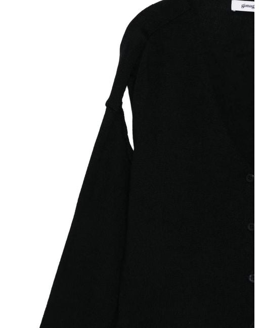 GIMAGUAS Black Button-Front Split-Sleeve Cardigan