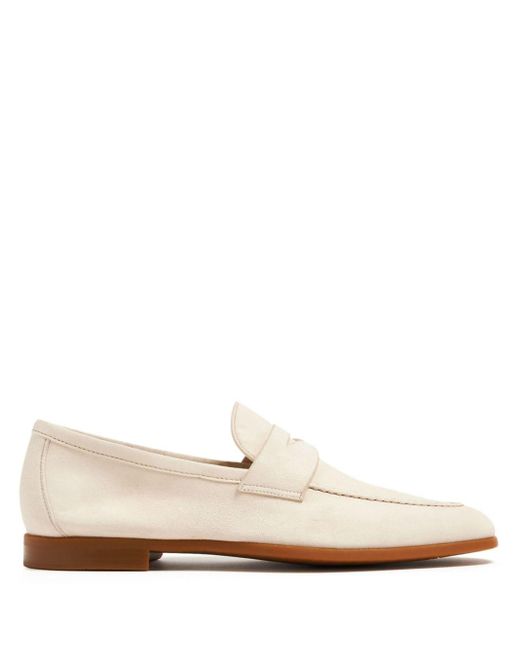 Magnanni Shoes White Danillo Suede Loafers for men