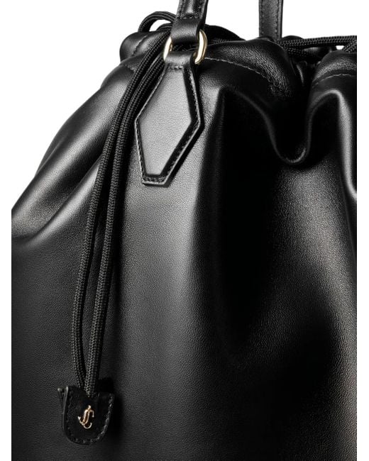 Jimmy Choo Black Large Drawstring Tote Bag