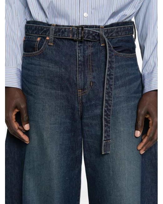Sacai Blue Belted Jeans for men