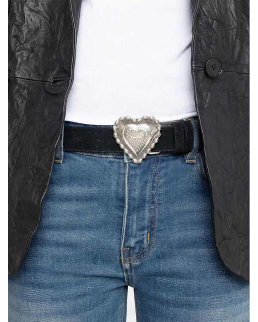 Zadig & Voltaire White Santa Fe Crush Belt