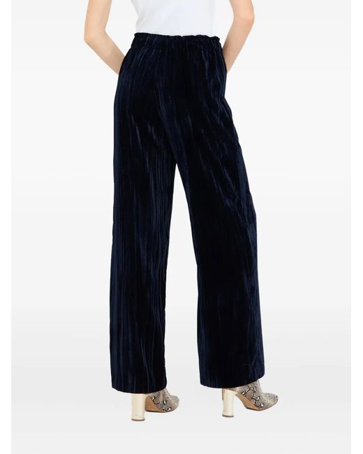 Liu Jo Blue Elastic Velvet Trousers