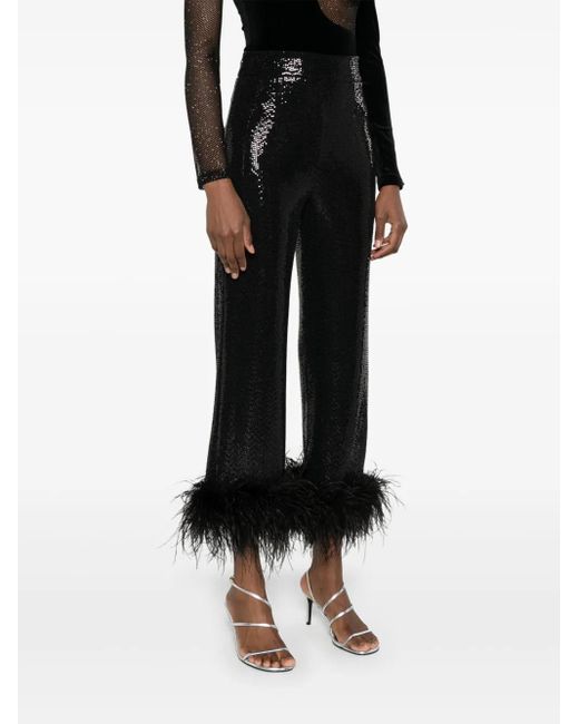 Nissa Black Sequinned Trousers