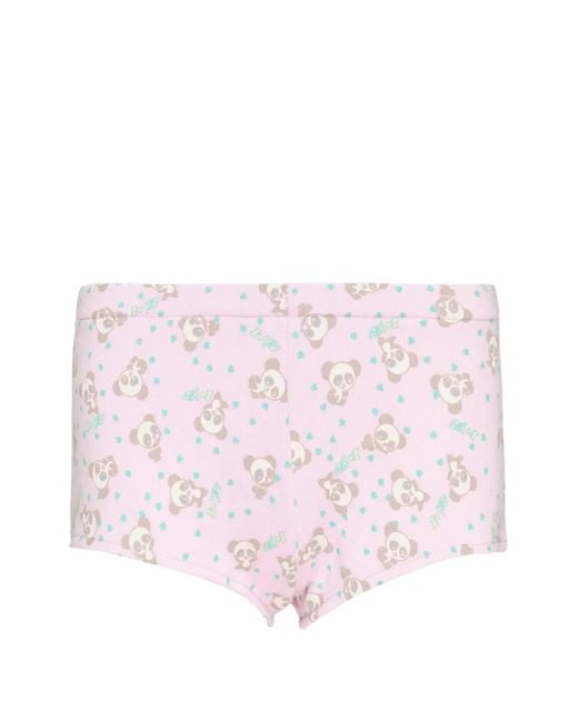 Ashley Williams Pink Short Serena À Imprimé Panda
