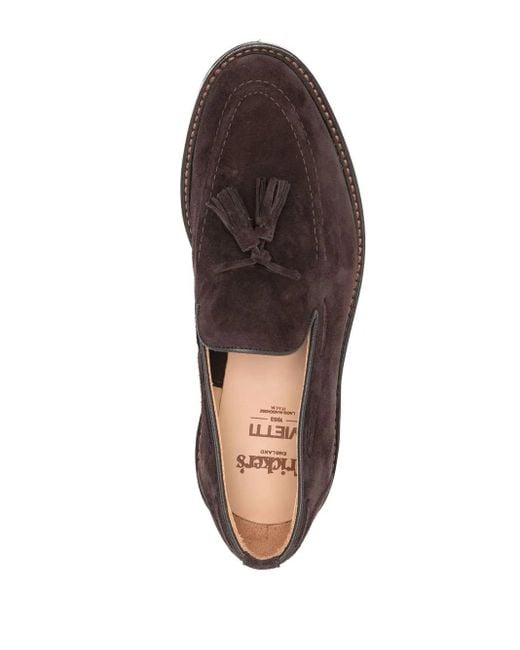 Tricker's Brown Elton Suede Loafers for men