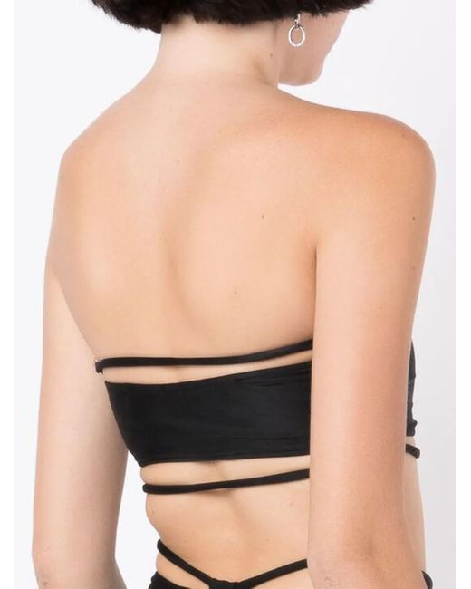 Top de bikini estilo bandeau Gloria Coelho de color Black