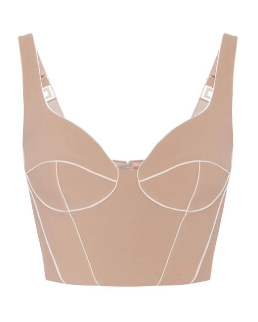 Top Con Profili A Contrasto di Elisabetta Franchi in Natural