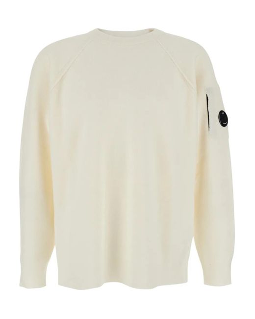 Jersey con placa lens C P Company de hombre de color White