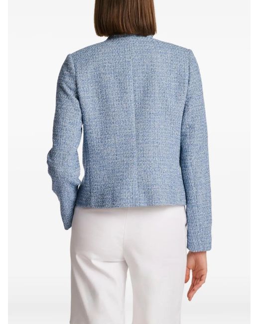 WEILL PARIS Blue Fringed Tweed Jacket