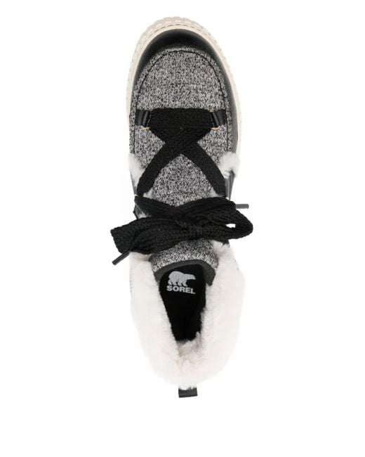 Sorel Black Ona Abe Lace-Up Ankle Boots