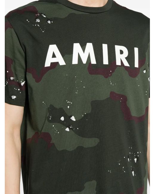 Amiri Black Logo-Print Cotton T-Shirt for men