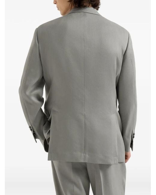 Brunello Cucinelli Gray Peak-Lapel Blazer for men