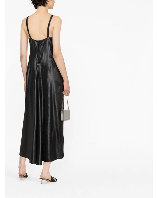 Maison Margiela Black Moiré-Effect Midi Dress
