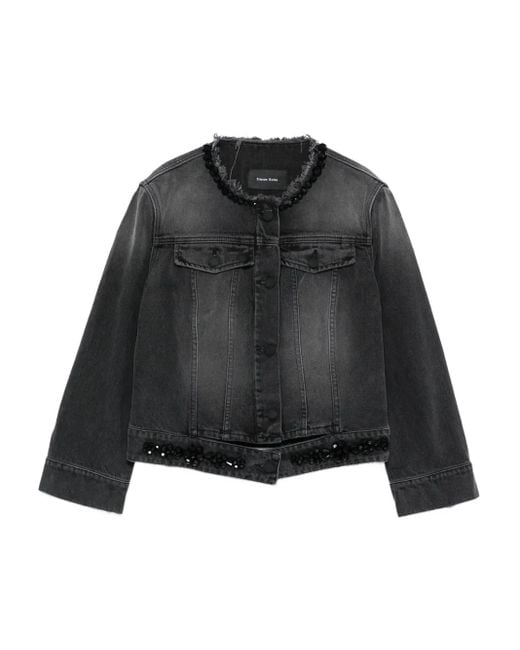 Simone Rocha Black Distressed Beaded Jacket