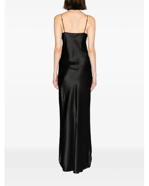 Nili Lotan Black Cami Silk-Satin Gown