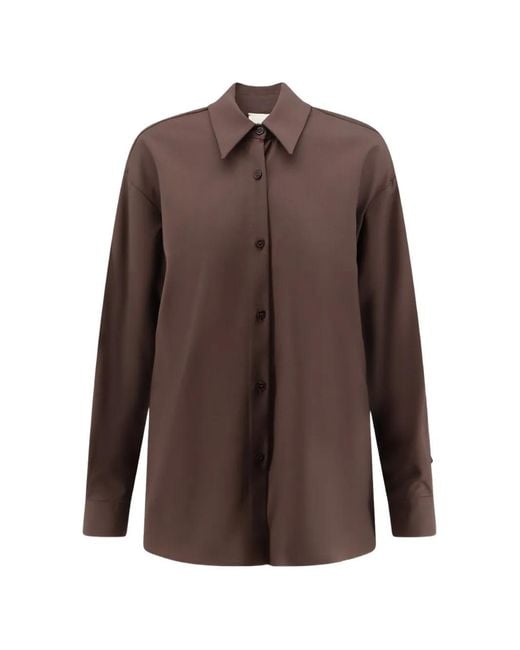Alysi Brown Pointed-Collar Shirt