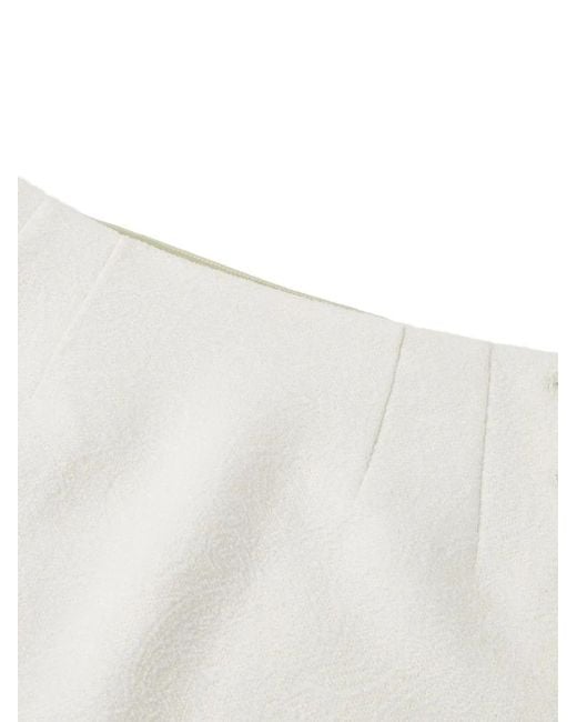 Shanghai Tang White Floral Button Skirt