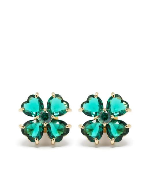 Swarovski Green Idyllia Clover Stud Earrings