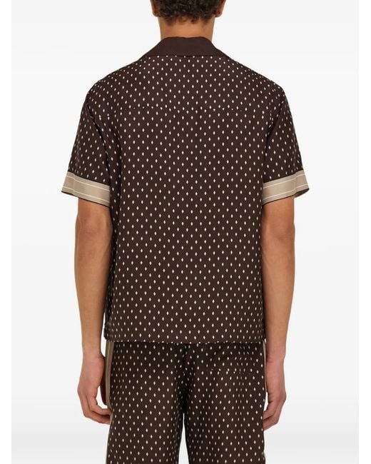 Ferragamo Brown Habotai Silk Shirt for men