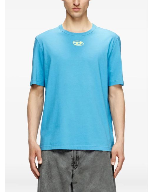 【DIESEL】T-Adjust-Od Men's T-shirt with metallic Oval D | White | Diesel
