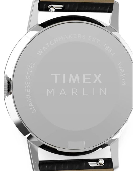 Timex Gray Marlin Croc-Effect-Strap 34Mm Watch for men