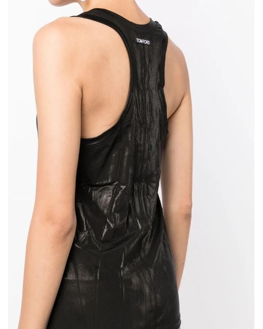 Tom Ford Black Laminated Tank Top