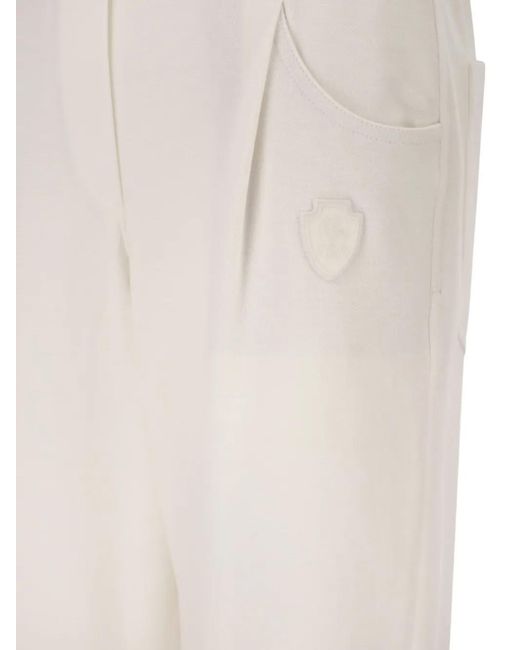 Brunello Cucinelli White Pleated Trousers