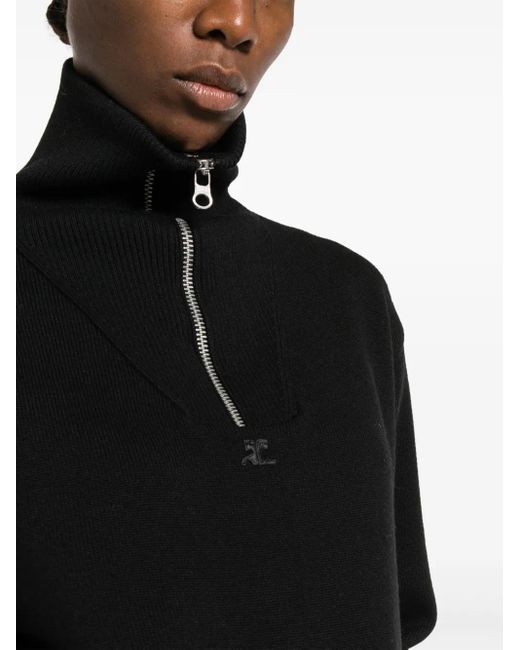 Pull À Patch Logo Courreges en coloris Black