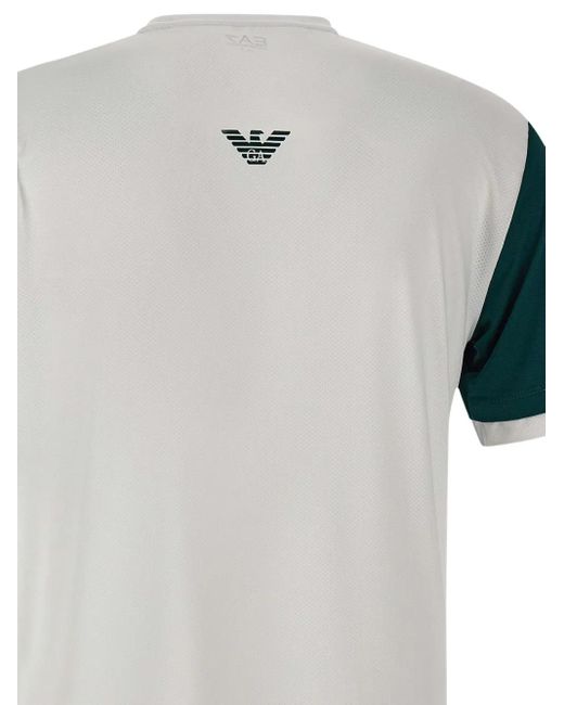 EA7 White Colour-Block T-Shirt for men