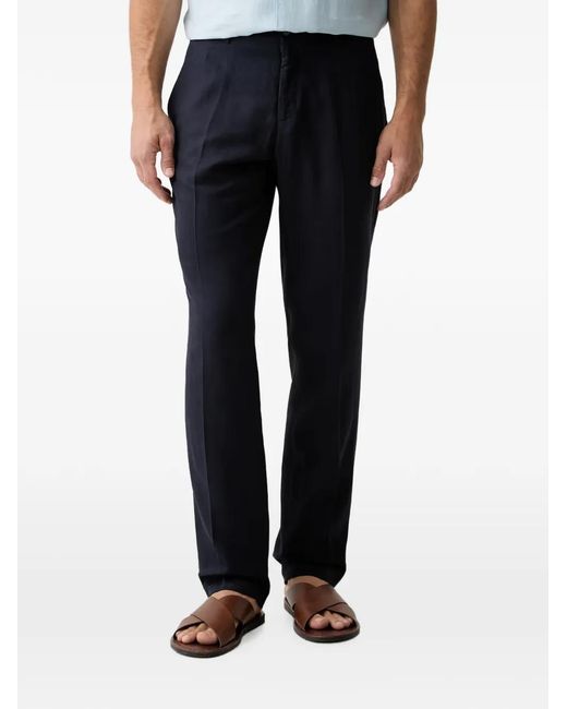 Guess Black Pressed-Crease Straight-Leg Trousers for men