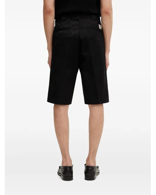 Carhartt Black Master Logo-Patch Shorts for men