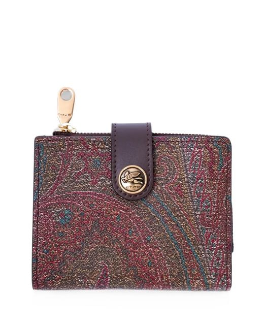 Etro Purple Arnica Paisley-Print Bifold Wallet